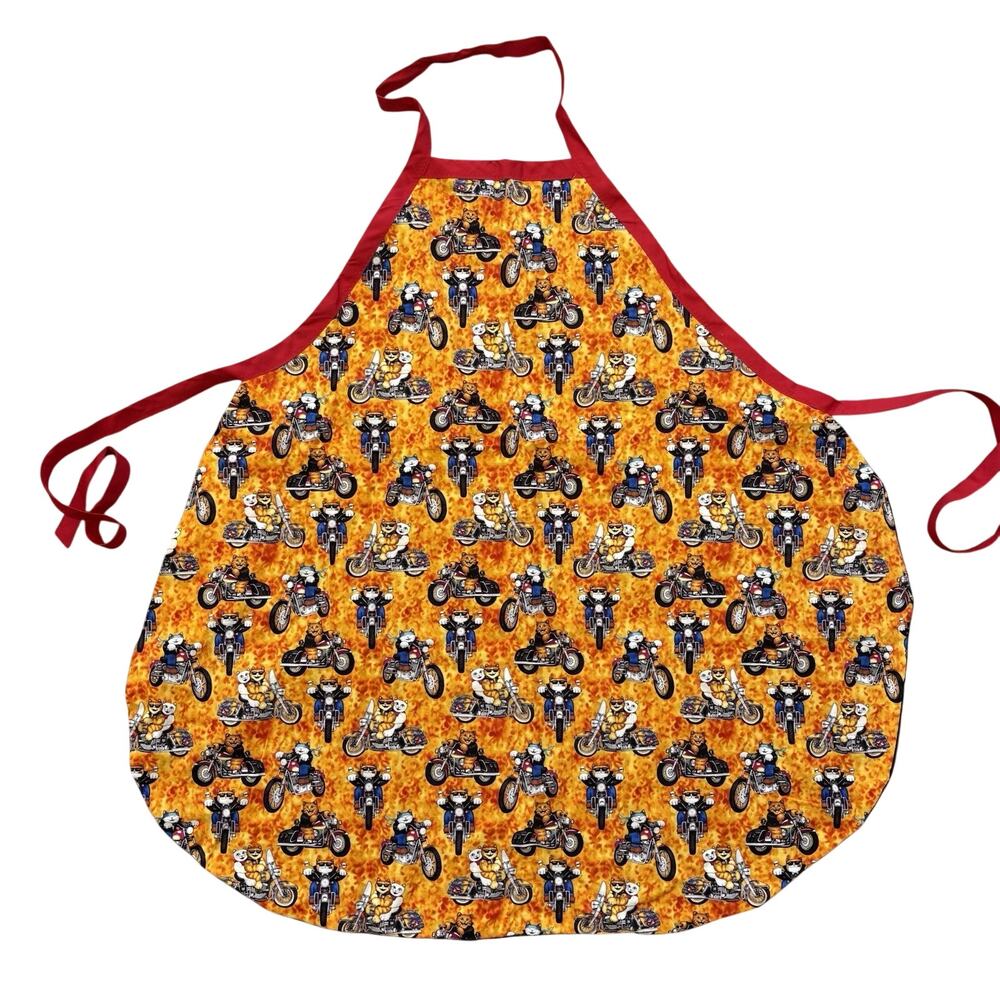 VTG OOAK Handmade Cat Lover Motorcycle Apron Adult Unisex 90s